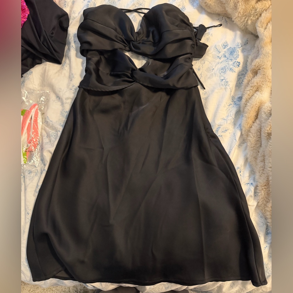 That’s so fetch black cutout mini dress